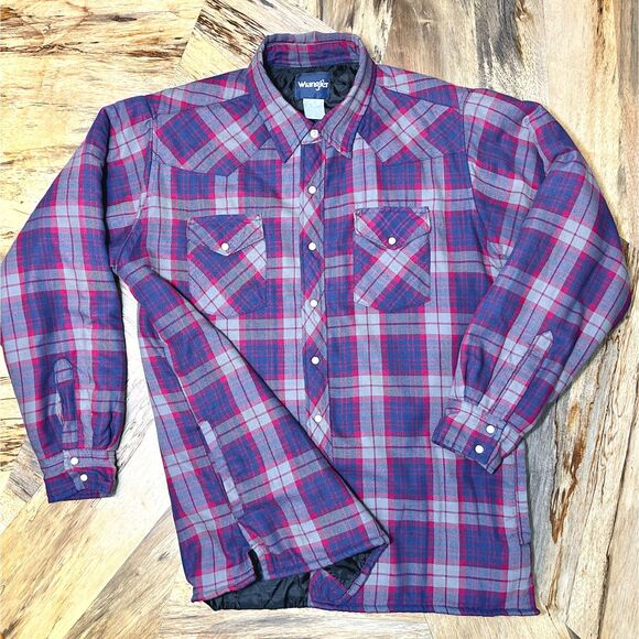 Vintage Wrangler Western Workwear Shacket XL Quilted Flannel Y2K - Picture 1 of 9